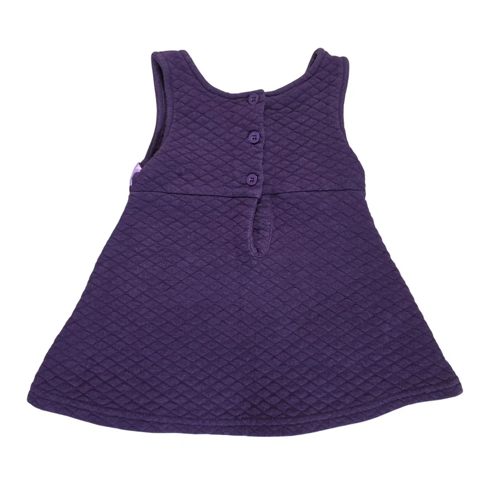 Blueberry Boulevard Girls Purple Quilted Floral‎ Bow Dress 12M